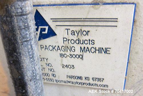 Used Taylor Products IBC-3000 Bulk Bag Loader or Super Sack Loader. Super sack loading system has a weight range from 100lbs to 3000lbs. Allen Bradley controllers. Can handle granulars or powders. Ca...