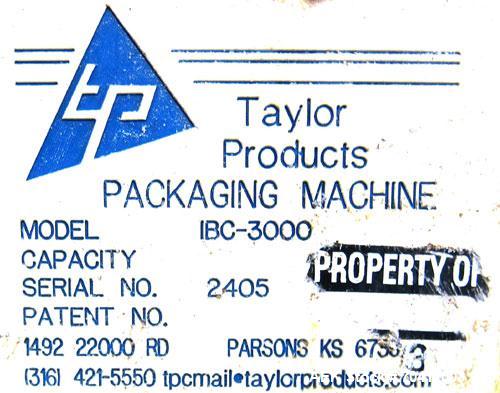 Used Taylor Products IBC-3000 Bulk Bag Loader or Super Sack Loader. Super sack loading system has a weight range from 100lbs to 3000lbs. Allen Bradley controllers. Can handle granulars or powders. Ca...