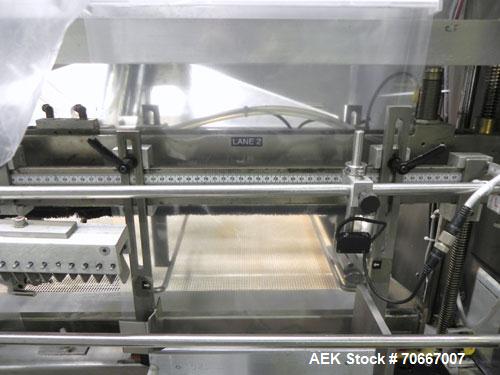 Used MG2 encapsulator, model FUTURA, multiple sets of change parts with controls, rated up to 40,000 capsules/hr, serial # 5236, built 1998, NOTE: PRICE INCLUDES A 15% BUYERS PREMIUM.