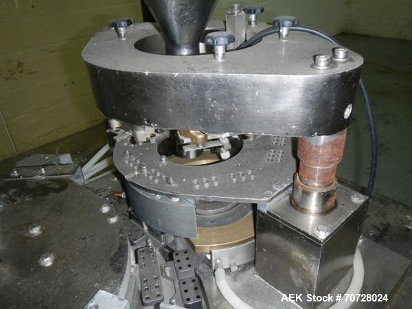 Used Bosch encapsulator, model GKF1500, presently set up with size 3 change parts, 3558 hours on meter, serial# 640557, 1986.