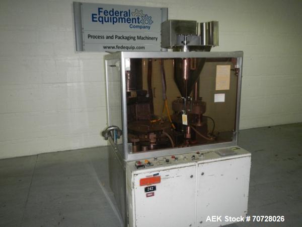 Used Bosch encapsulator, model GKF1500, presently set up with size 0 change parts, serial# 640253, 1982.