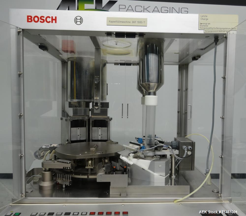 Used Bosch Model GKF 1500 Automatic Capsule Filler for Mini-Tab/Pellets