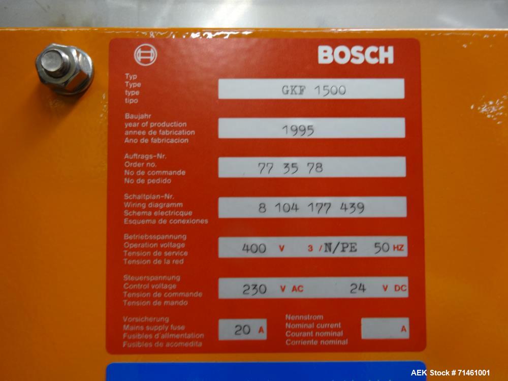 Used- Bosch Model GKF 1500 Automatic Capsule Filler for Mini-Tab/Pellets