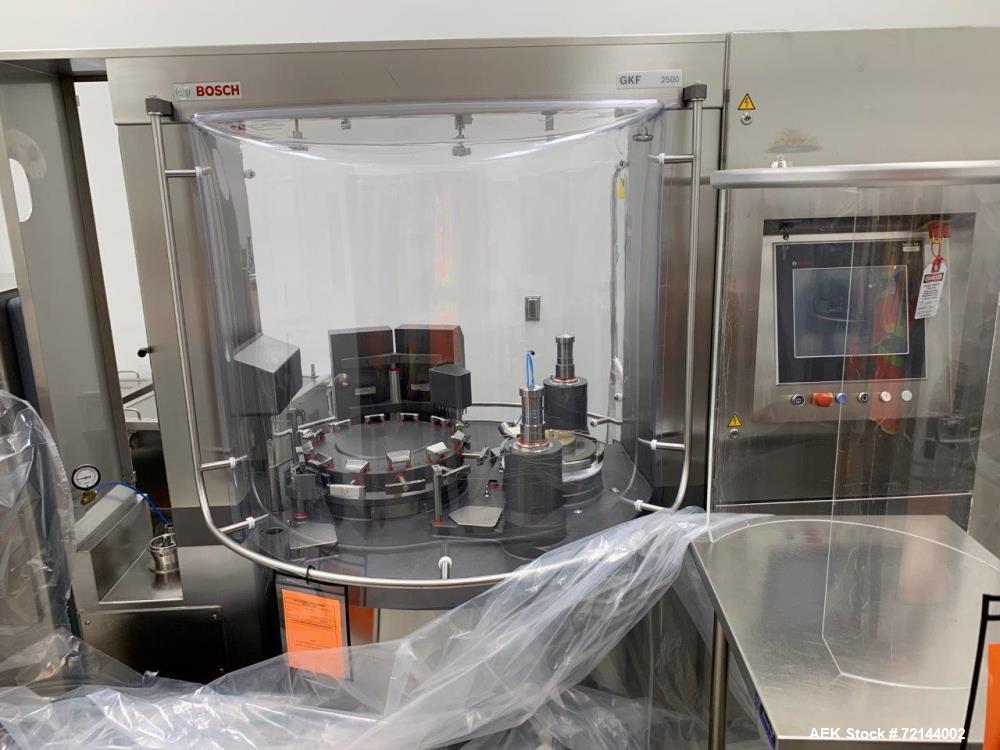 Used- Bosch GKF 2500 Capsule Filler with Integrated KKE 2500 Checkweigher (sold only as a system). Last running powders. A b...