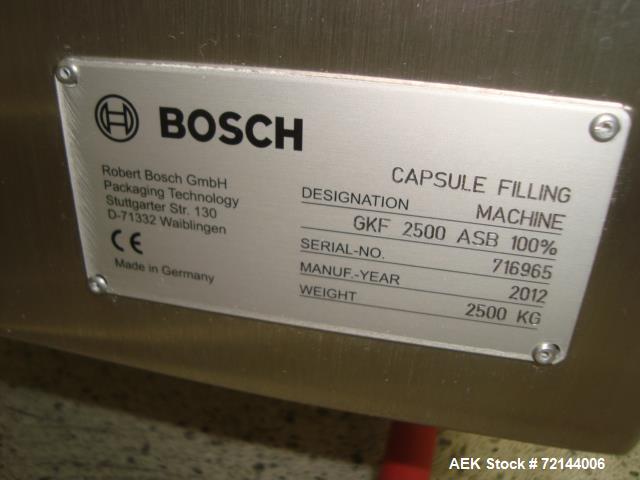 Used- Bosch GKF 2500 ASB 100% ASB/IPK Capsule Filling Machine