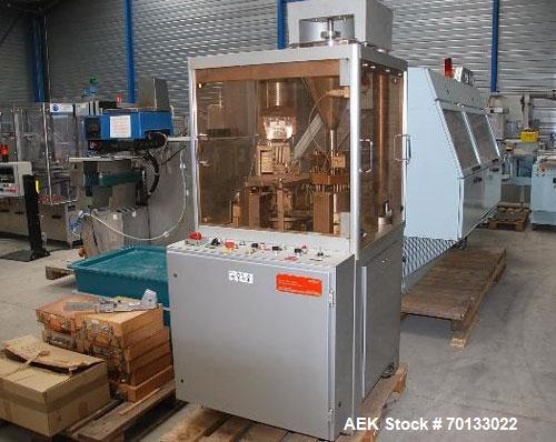 Used Bosch Automatic Capsule Filler, Model GKF 330.  Stainless steel tooling, 19,800 capsules per hour.  Includes capsule feed station, capsule opening station, powder feed station, filling powder in...