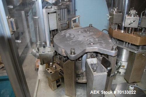 Used Bosch Automatic Capsule Filler, Model GKF 330.  Stainless steel tooling, 19,800 capsules per hour.  Includes capsule feed station, capsule opening station, powder feed station, filling powder in...