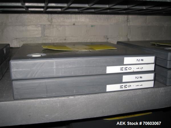 Used Bosch GKF 400 Capsule Filler Dosing disks, size 2, 9.5mm, 10.5mm, 11.0 mm, 11.5mm, 12.0mm, 13.5mm, 14.0mm, 15.0mm and 17.4mm