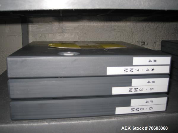 Used Bosch GKF 400 Capsule Filler Dosing disks, size 4, 4.7mm, 5.3mm, 6.0mm, 6.8mm, 7.4mm, 8.0m, 8.8mm, 9.5mm, 10.0mm, 10.5mm, 11.0mm and 11.5mm
