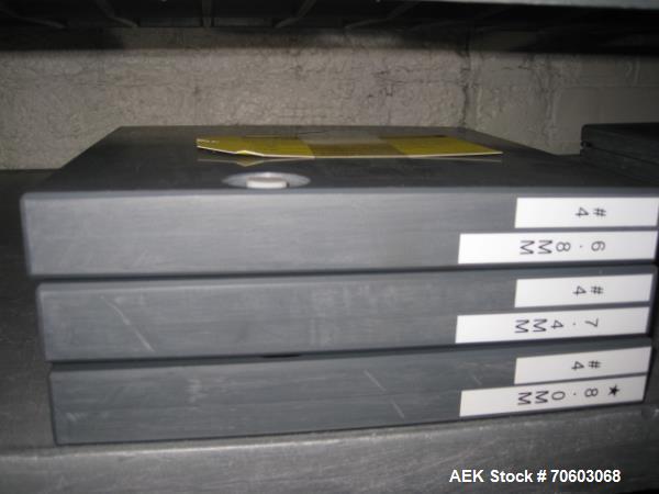 Used- Bosch GKF 400 Capsule Filler Dosing disks, size 4, 4.7mm, 5.3mm, 6.0mm, 6.8mm, 7.4mm, 8.0m, 8.8mm, 9.5mm, 10.0mm, 10.5...