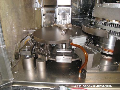 Unused- Bosch Encapsulator, GKF1500.  Rated at 1500 capsules per minute or 90,000 per hour.  Set up for size 4 capsules.  Unit was built in 1998.  Serial number 782230.  230/460 volt.
