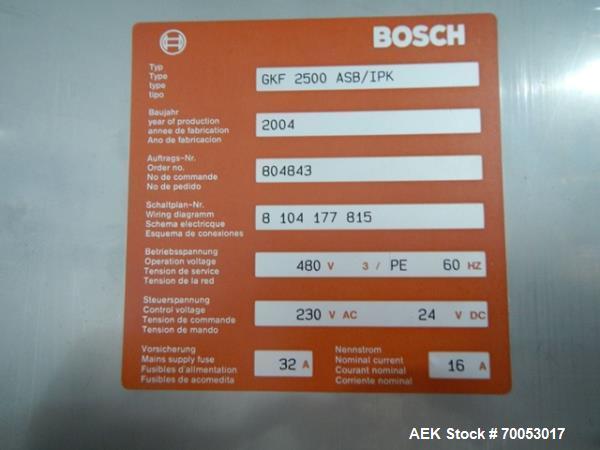 Used- Bosch Encapsulator, MODEL 2500 ASB/IPK