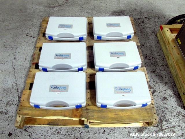 Used Capsugel Xcelodose Capsule Filler, Model XD600. With cabinet and 00, 0, 1, 2, 3, 4 change parts, serial# 600-1-040.