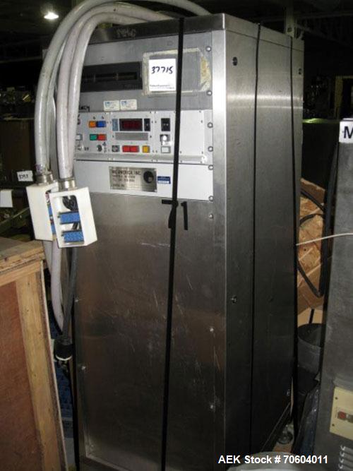 Used MG2 Futura rotary capsule filler, rated up to 48,000 capsules/hour, change parts for 0,1 and 3 capsules, with dust collection and controls, 480 volt, serial# 5161/5019. PRICE INCLUDES A 15% BUYE...