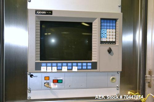 Used MG2 Futura automatic capsule filler capable of speeds up to 48,000 capsules per hour. Can run capsule sizes from 000 to 5, including tamper evident with proper changeparts. Currently haas change...
