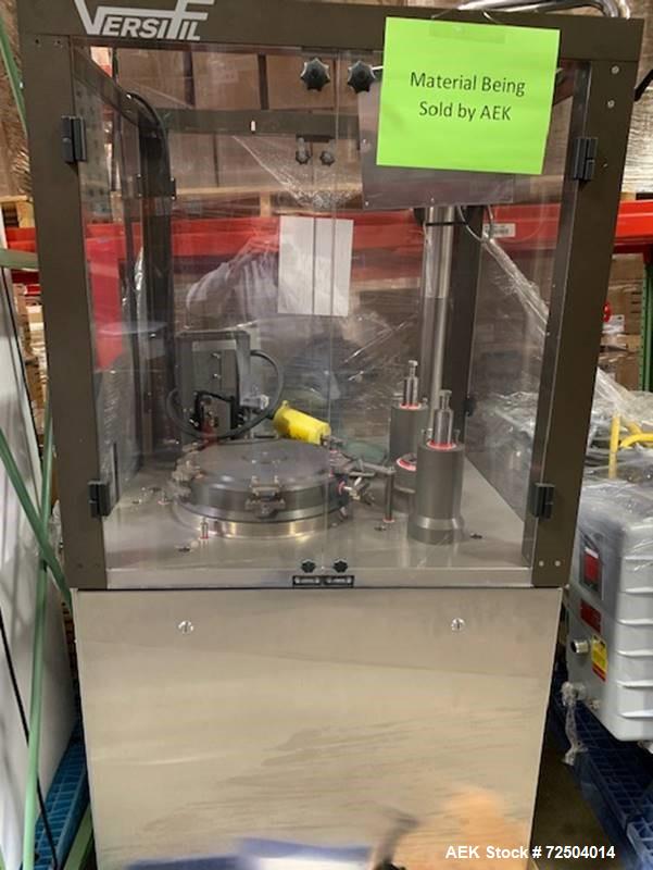 Used The Bohanan Versifil, a hard gelatin encapsulation machine designed to fill capsules at a rate of 160 to 700 capsules per minute (fill rate depends on tooling used.)
