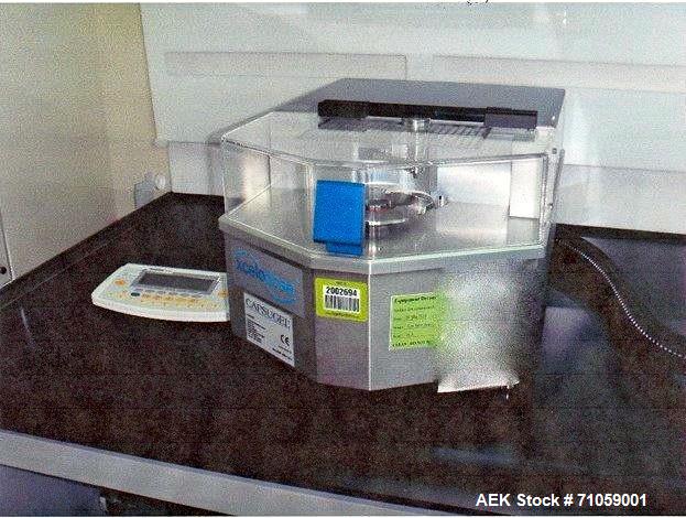 Used Capsugel Xcelodose Model 120S Benchtop Capsule Filler. Capable of speeds up to 120 capsules per hour. Dose form: Capsule, cartridge, cassette, blister, vial, tube or other compact dose container...