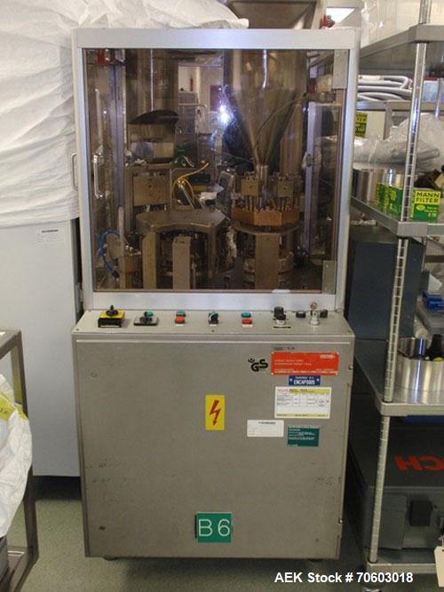 Used Bosch Encapsulator, Model GKF400. Rated up to 400 capsules per minute, serial# 640306, new 1983.