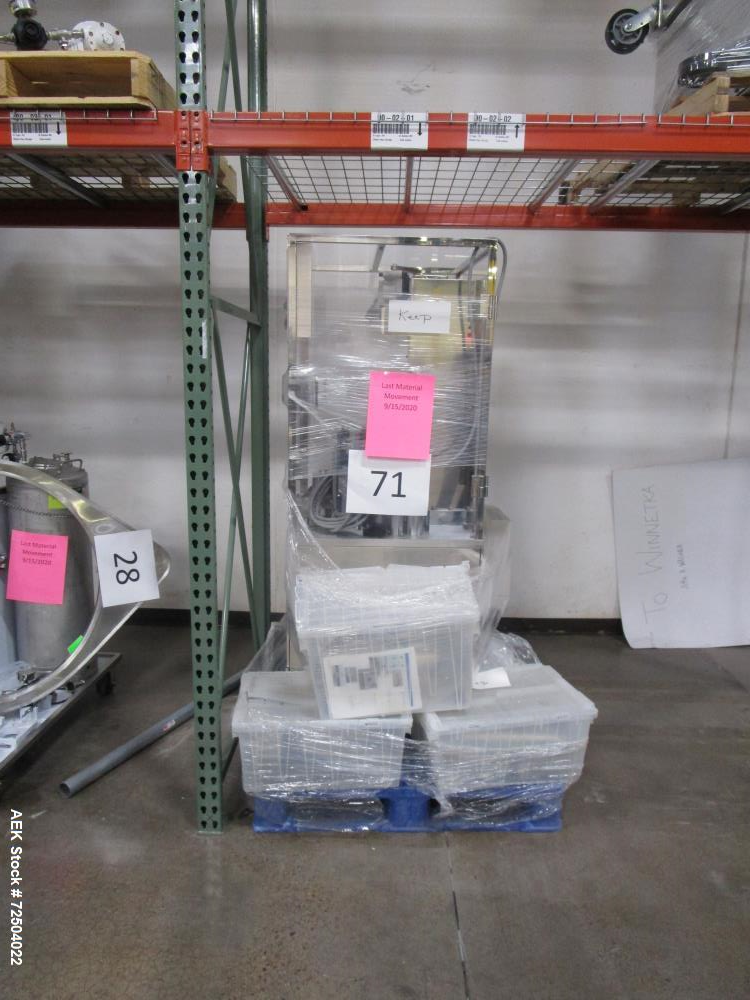 Used Qualicaps Model Liqfil Super 40 capsule filler.rated up to 40000 capsules/hour, with on board feed pump, agitated and jacketed liquid product hopper
