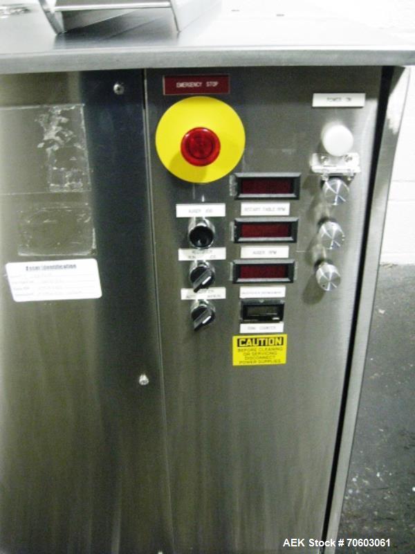 Used Capsugel Ultra 8 II Capsule Filler. Stainless steel construction, feed hopper with chute, powder fill station with agitated hopper, on stand, change parts for 00-4 capsule sizes (unit to be supp...
