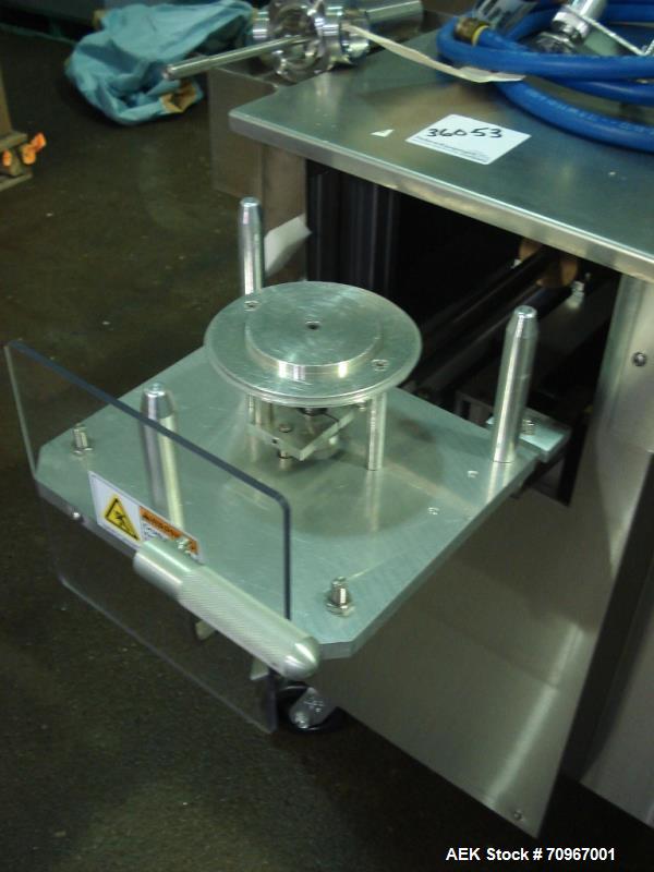 Used One (1) used Capsulgel capsule filler, model Ultra 8 II, stainless steel construction, feed hopper with chute, powder fill station with agitated hopper, on stand, serial# U-2163, new 2002. NOTE ...