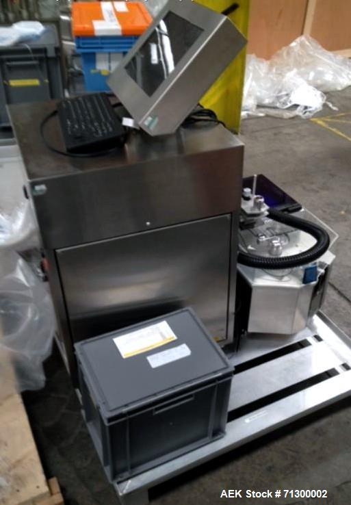 Used Capsugel Filler, Type Xcelodose 600. Stainless steel contact surfaces, rated up to 600 capsules/hour with capsule hopper, power supply 8 amps at 120 volt, 4 amps at 220 volt, ac 50/60 hertz, sin...