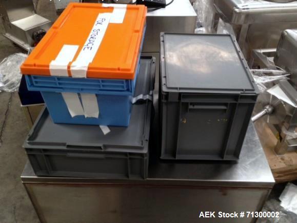 Used Capsugel Filler, Type Xcelodose 600. Stainless steel contact surfaces, rated up to 600 capsules/hour with capsule hopper, power supply 8 amps at 120 volt, 4 amps at 220 volt, ac 50/60 hertz, sin...