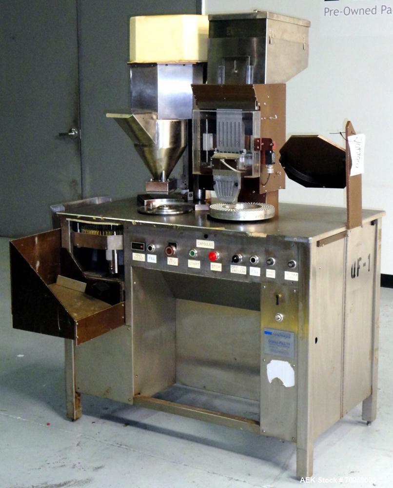 Used Shionogi Qualicaps STI Type 10 Semi-Automatic Capsule Filler. Capable of speeds up to 25,000 capsules per hour. Machine is setup with size 0 Change parts, includes a set of 00 change parts. Has ...