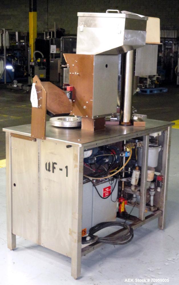Used Shionogi Qualicaps STI Type 10 Semi-Automatic Capsule Filler. Capable of speeds up to 25,000 capsules per hour. Machine is setup with size 0 Change parts, includes a set of 00 change parts. Has ...