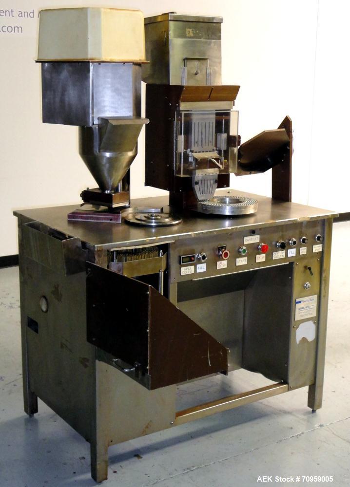 Used Shionogi Qualicaps STI Type 10 Semi-Automatic Capsule Filler. Capable of speeds up to 25,000 capsules per hour. Machine is setup with size 0 Change parts, includes a set of 00 change parts. Has ...