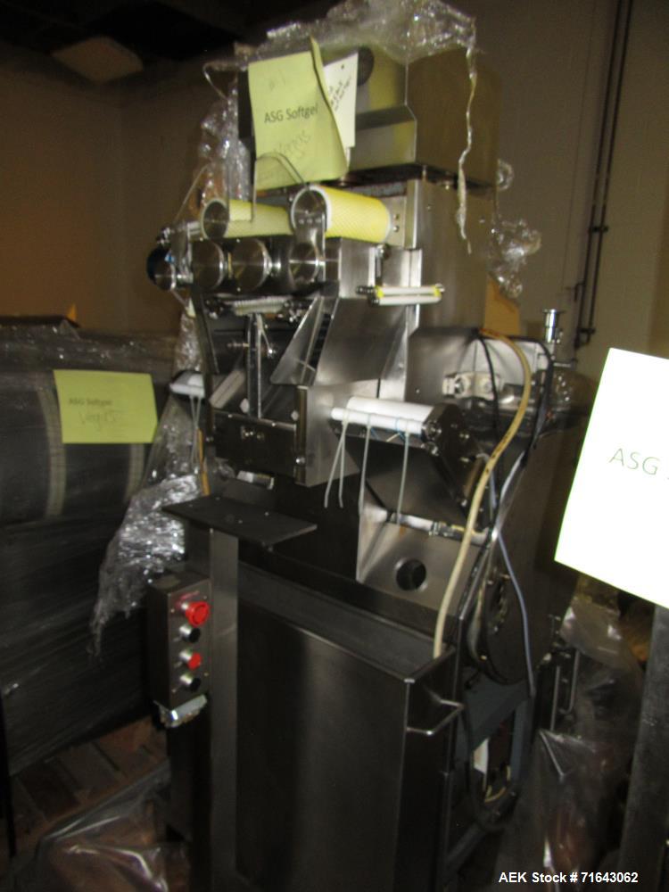 Used Pharmagel Engineering Model MK3LS Complete "Softgel" Line. Line had forming machine, 6 cooling drums with air handler and 4 polishing pans.