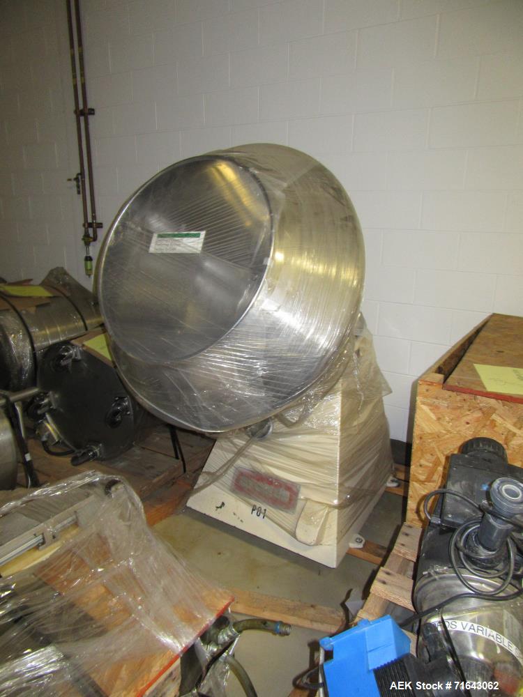 Used Pharmagel Engineering Model MK3LS Complete "Softgel" Line. Line had forming machine, 6 cooling drums with air handler and 4 polishing pans.