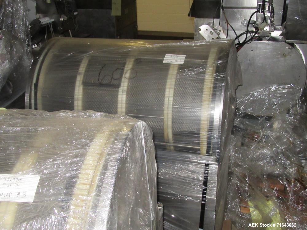 Used Pharmagel Engineering Model MK3LS Complete "Softgel" Line. Line had forming machine, 6 cooling drums with air handler and 4 polishing pans.
