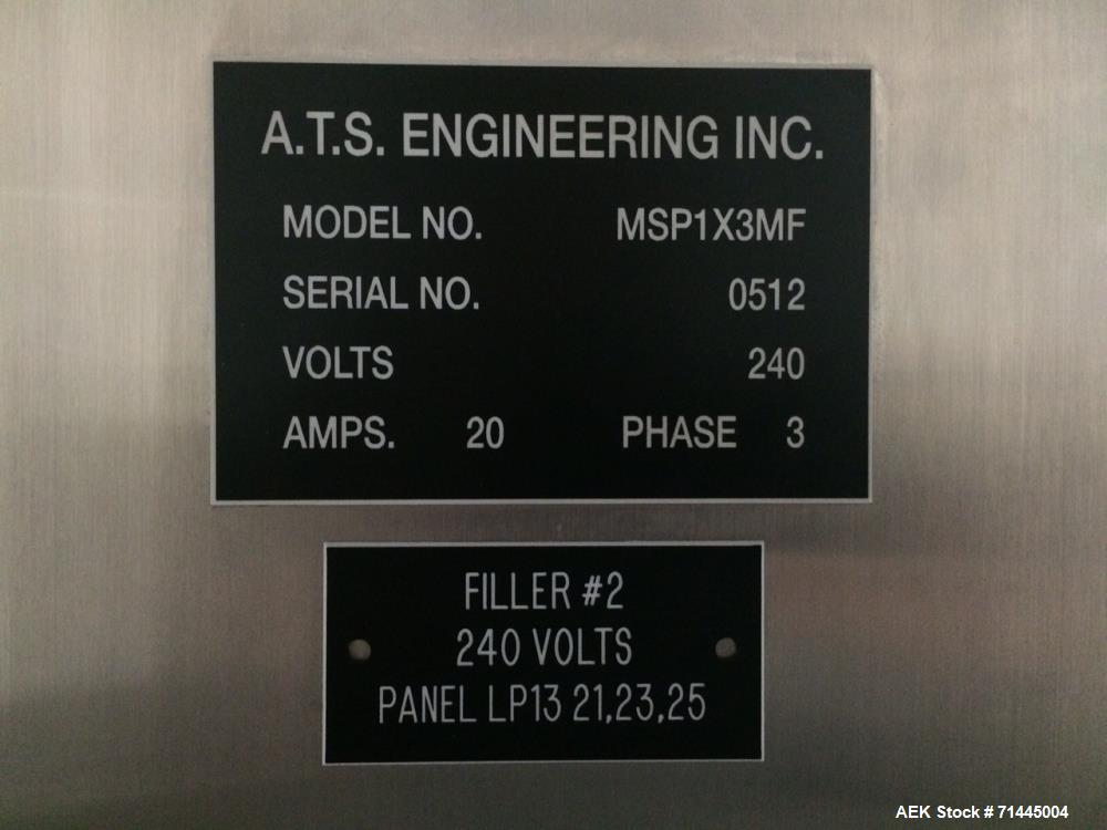 Used ATS Engineering Model MSP1X3MF 3 Three Lane FOB Cup Filler