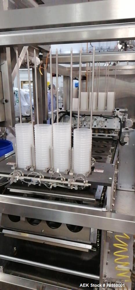 Used Eastsign Four Lane Filling and Capping Machine; Model DCC-4-6000-SOUP