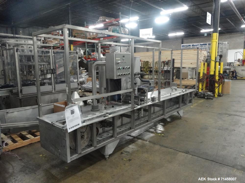 Used Holmatic Model PR1 Automatic Inline Cup Filler, Sealer and Overlidder