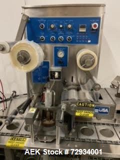 Used Holmatic Model PR1 Automatic Inline Cup Filler, Sealer and Overlidder