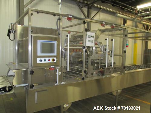 Used Holmatic model PR-4S Inline Cup Filler and Sealer. Last ran bowl of mac and cheese. The bowl measure 6 1/4” long x 5 1/2” wide x 2 3/8” high. This machine is servo with a Spee-Dee volumetric cup...