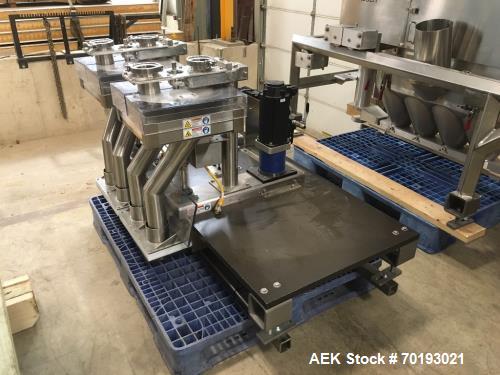 Used Holmatic model PR-4S Inline Cup Filler and Sealer. Last ran bowl of mac and cheese. The bowl measure 6 1/4” long x 5 1/2” wide x 2 3/8” high. This machine is servo with a Spee-Dee volumetric cup...