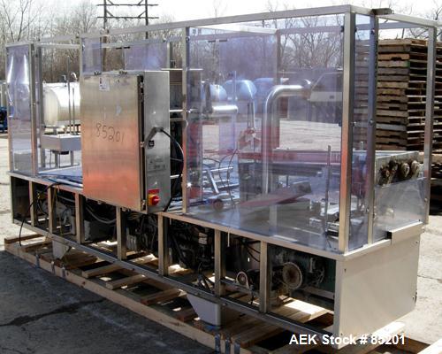 Used Holmatic Inline Single Lane Cup Filler/Lidder/Sealer, Model PR1S. Set up for 5-1/2" diameter cups. Includes cup dropper, filler,film seal (incomplete), and lid placer.Last used in food salads.1/...