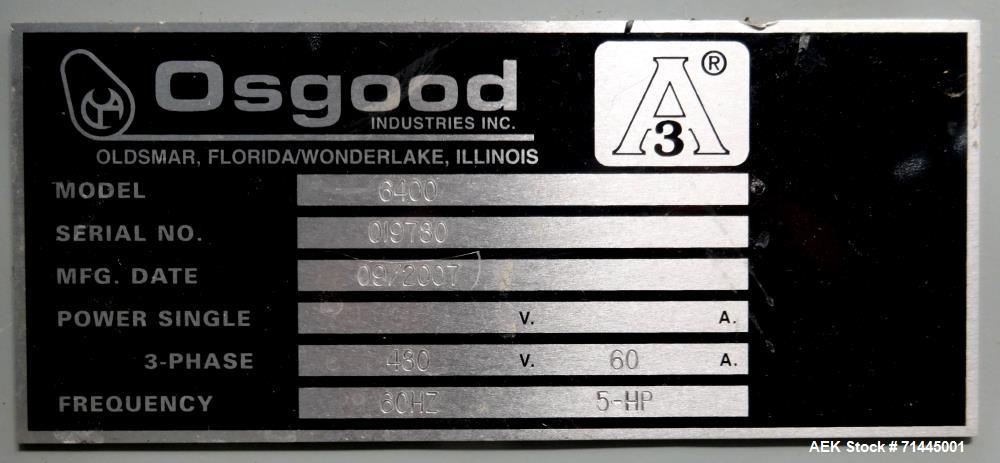 Used Osgood Model 6400 FOB Fruit On Bottom Yogurt Cup Filler