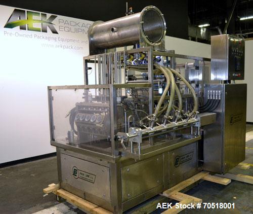 Used Pack Line PXM-5 Cup Filling and Sealing Machine. Unit is a five lane system with speeds rated from 30 to 50 cycles per minute (depending on product and cup size). Currently set up for 3" diamete...