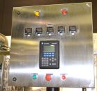 Used Pack Line PXM-5 Cup Filling and Sealing Machine. Unit is a five lane system with speeds rated from 30 to 50 cycles per minute (depending on product and cup size). Currently set up for 3