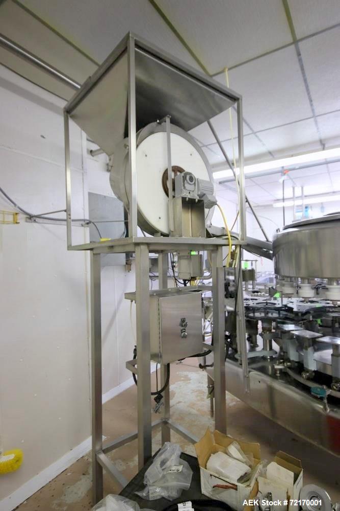 Used Federal 18-Valve Rotary Filler, with 5-Station Rotary Capper, with Stand Alone Capping Feed System, Mounted on Stainless Steel Frame, Overall Filler Dims.: Aprox. 79" L x 51" W x 91" H, Overall ...