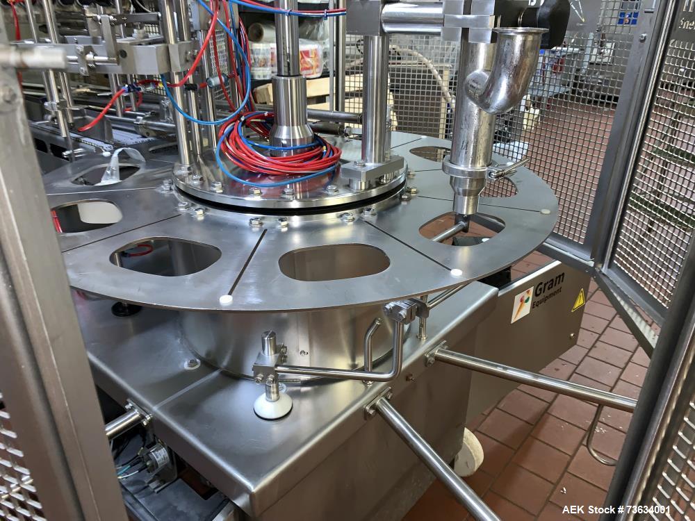 Used GRAM RUF 267 Rotary Ice Cream Cup Filler – 10 Station High-Speed Dairy Packaging System
