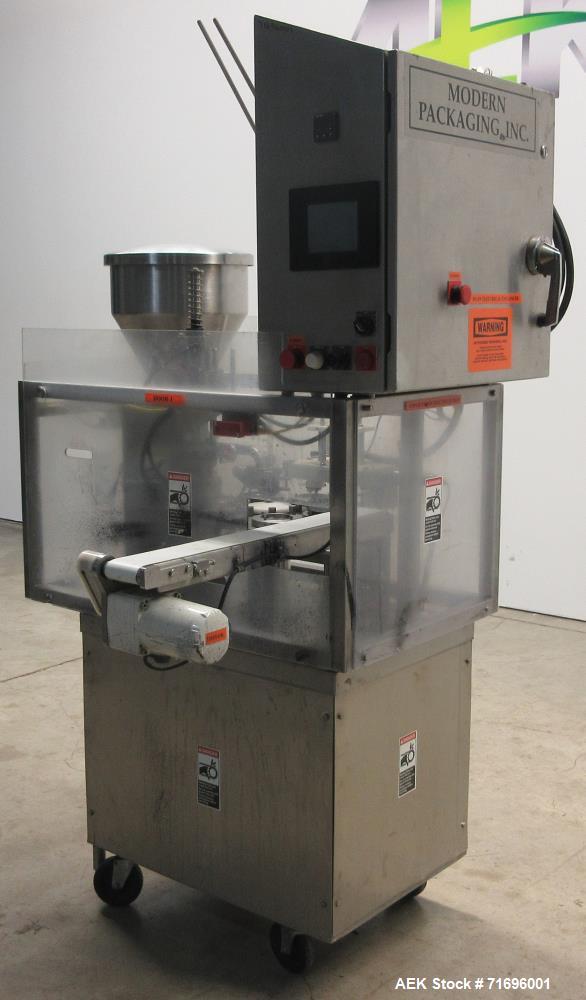 Used Modern Packaging Inc. Model SR-8DC Rotary Cup Filler/Sealer