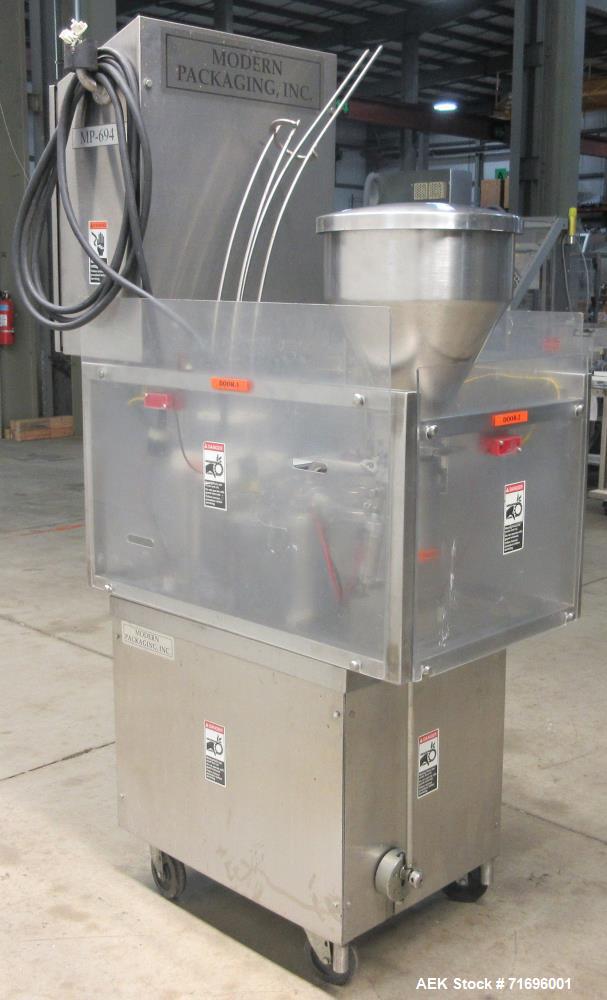 Used- Modern Packaging Inc. Model SR-8DC Rotary Cup Filler/Sealer