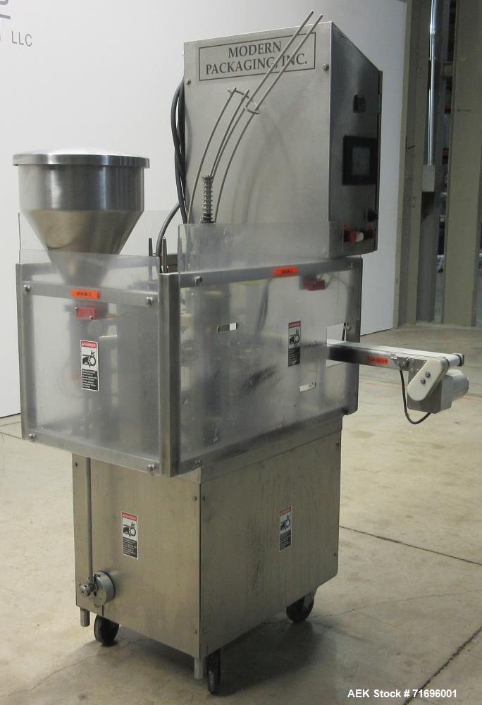 Used Modern Packaging Inc. Model SR-8DC Rotary Cup Filler/Sealer