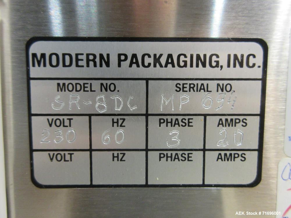 Used- Modern Packaging Inc. Model SR-8DC Rotary Cup Filler/Sealer