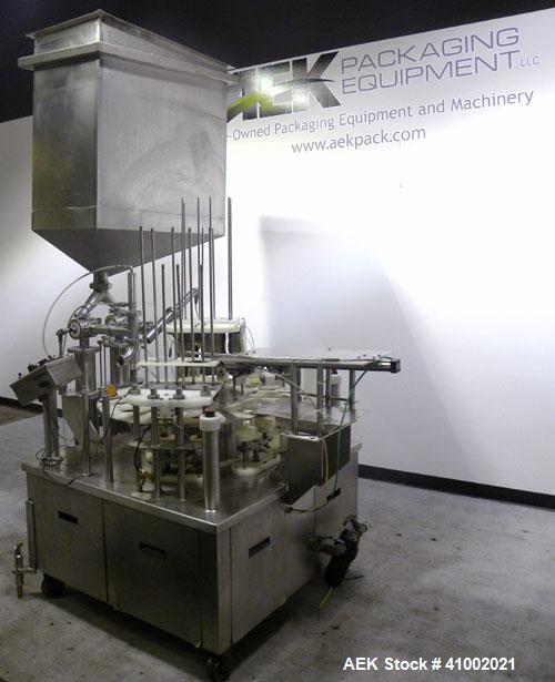 Used Pryor Packaging Machinery 2 Head Rotary Cup Filler and Lidder, Model 51190